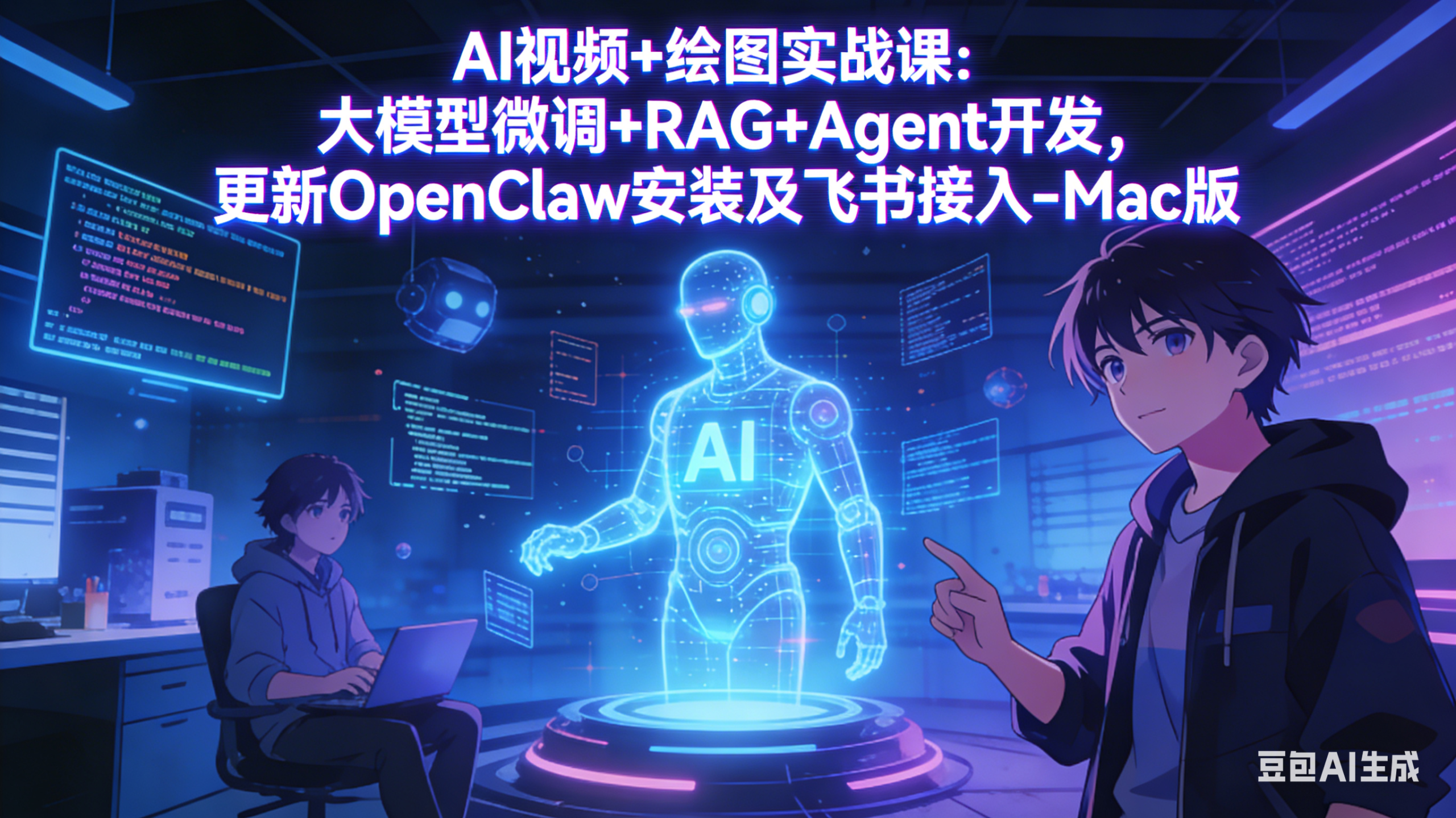 AI视频+绘图实战课:大模型微调+RAG+Agent开发,更新OpenClaw安装及飞书接入-Mac版-初遇资源网