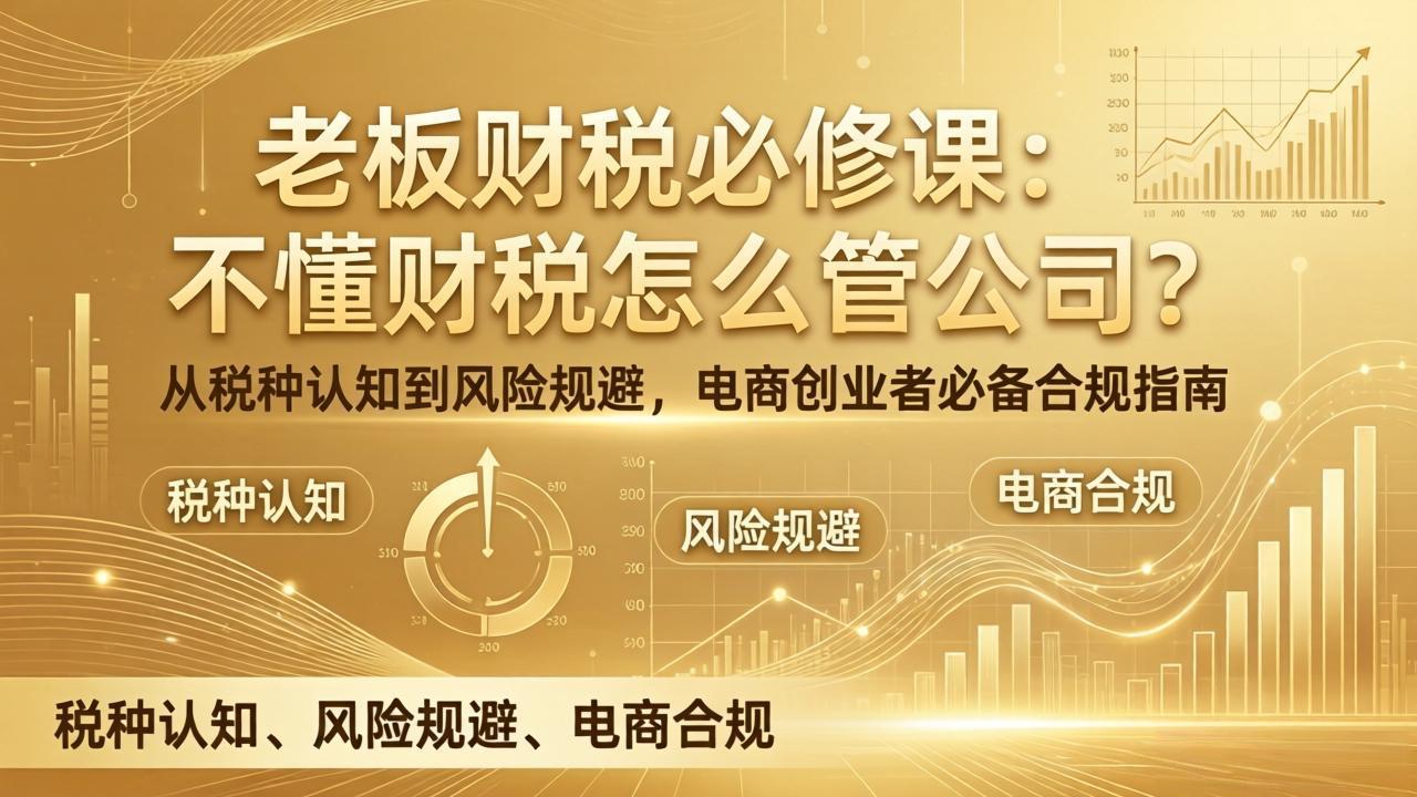 老板财税必修课：不懂财税怎么管公司？从税种认知到风险规避，电商创业者必备合规指南-初遇资源网