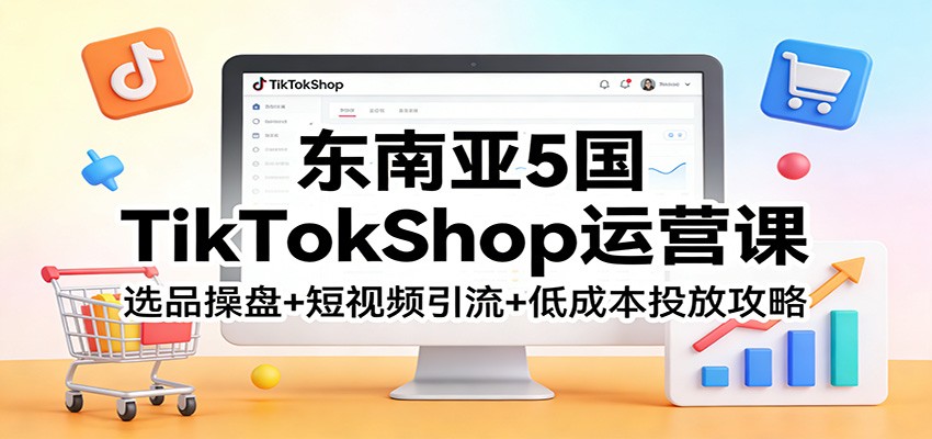 东南亚5国TikTokShop运营课：选品操盘+短视频引流+低成本投放攻略-初遇资源网
