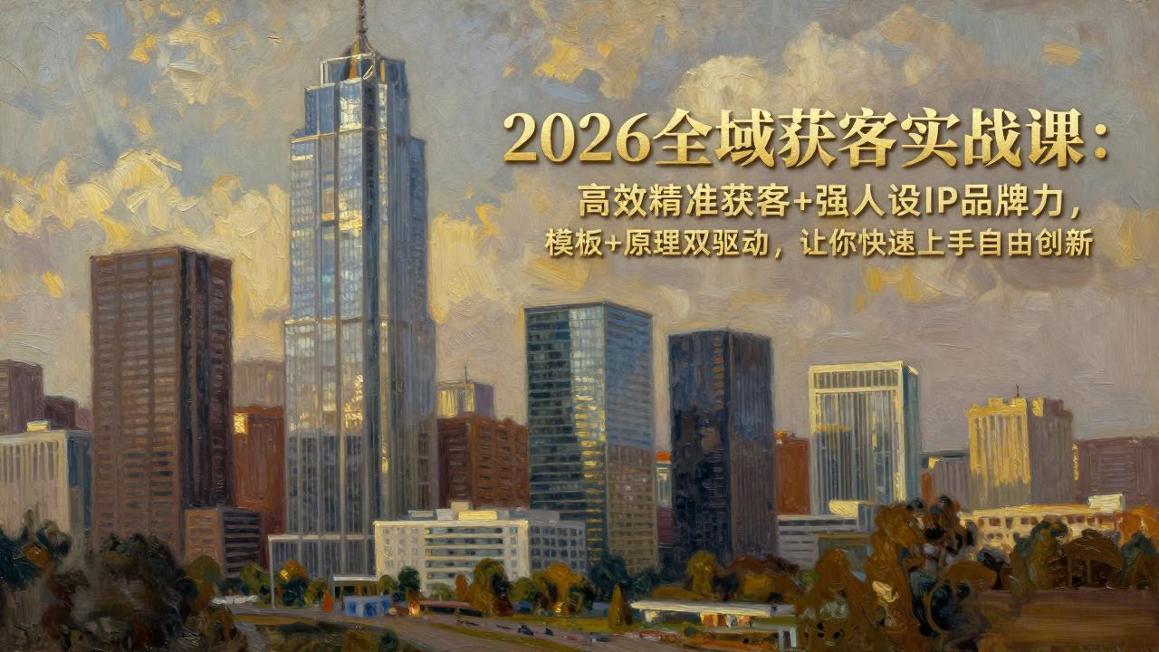 【中创网】2026全域获客实战课：高效精准获客+强人设IP品牌力，模板+原理双驱动，让你快速上手自由创新 - 初遇资源网