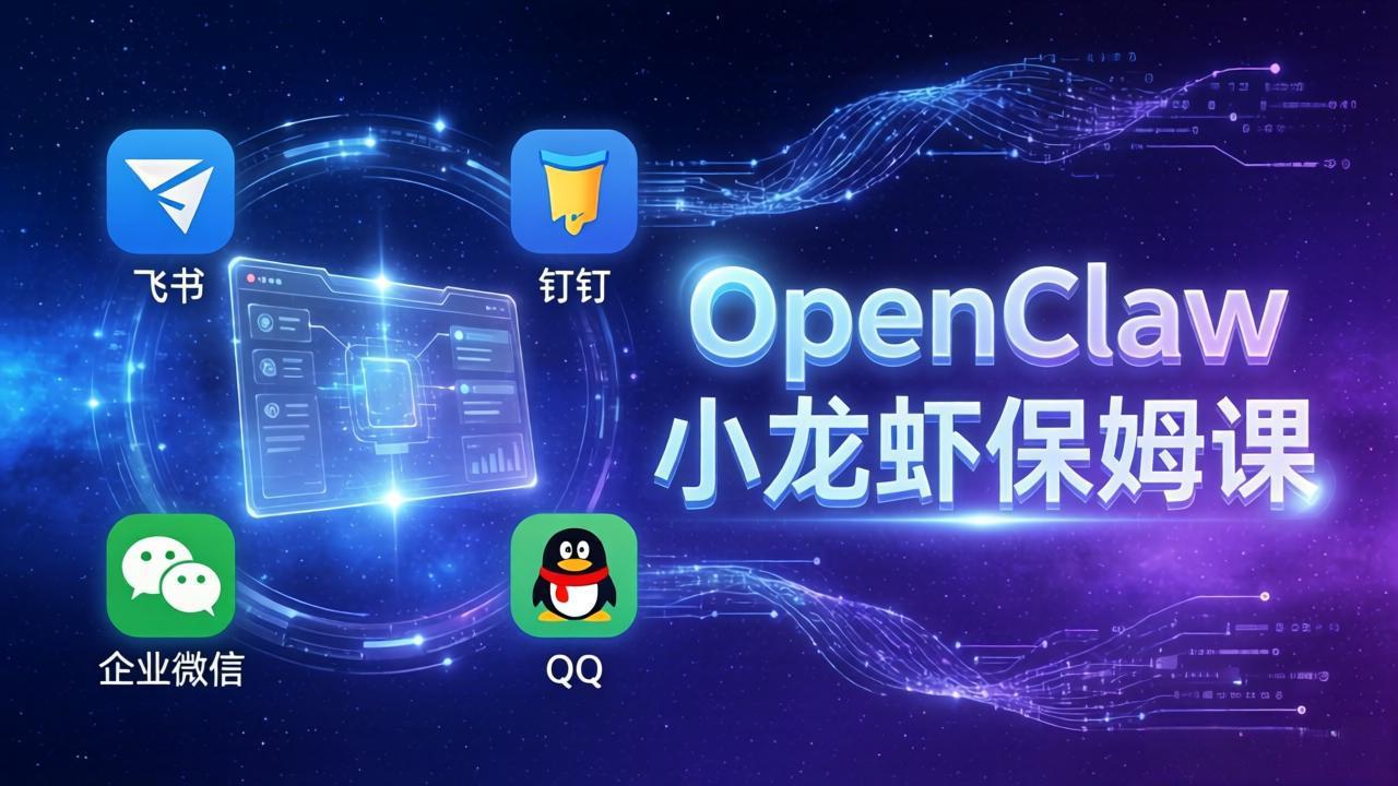 【中创网】OpenClaw小龙虾保姆课： Windows/macOS/Linux/Docker全系统安装，飞书+钉钉+企业微信+QQ 全接入 - 初遇资源网