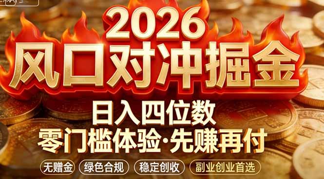 2026美金对冲套利，无赠金对冲策略保驾护航，低门槛易上手实操。单人单日收益2000+-初遇资源网