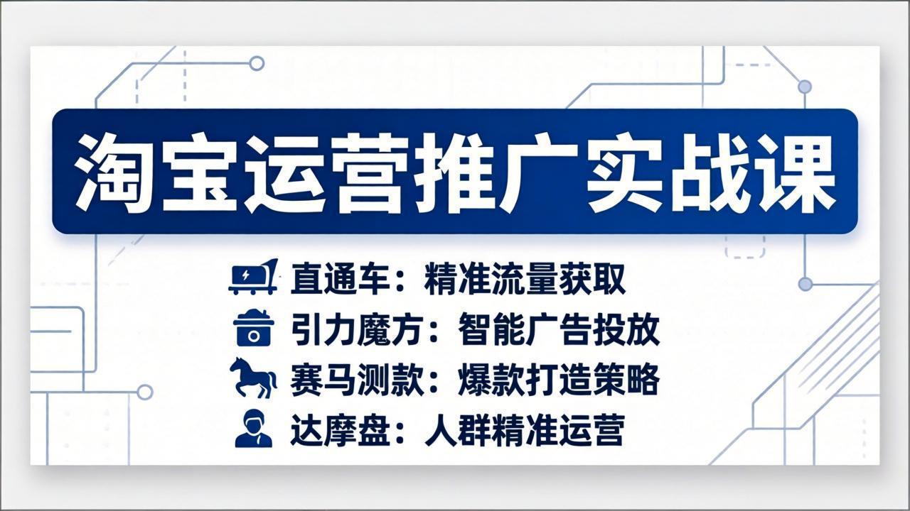 【中创网】淘宝运营推广实战课，直通车+引力魔方+赛马测款+达摩盘人群推广等（更新26年3月） - 初遇资源网