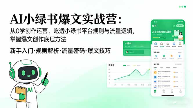 AI 小绿书爆文实战营:从0学创作运营,吃透小绿书平台规则与流量逻辑,掌握爆文创作底层方法-初遇资源网