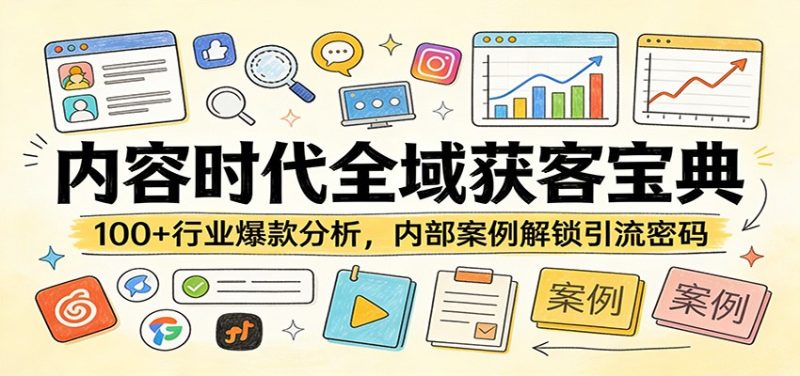 内容时代全域获客宝典:100+行业爆款分析,内部案例解锁引流密码-初遇资源网