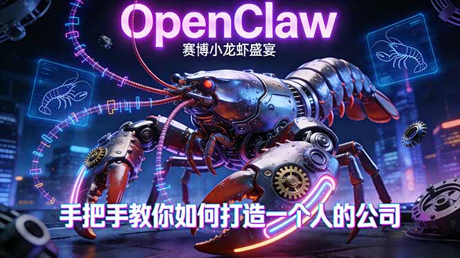 OpenClaw，小龙虾-从产品到爆款的成长之路，手把手教你如何打造一个人的公司-初遇资源网