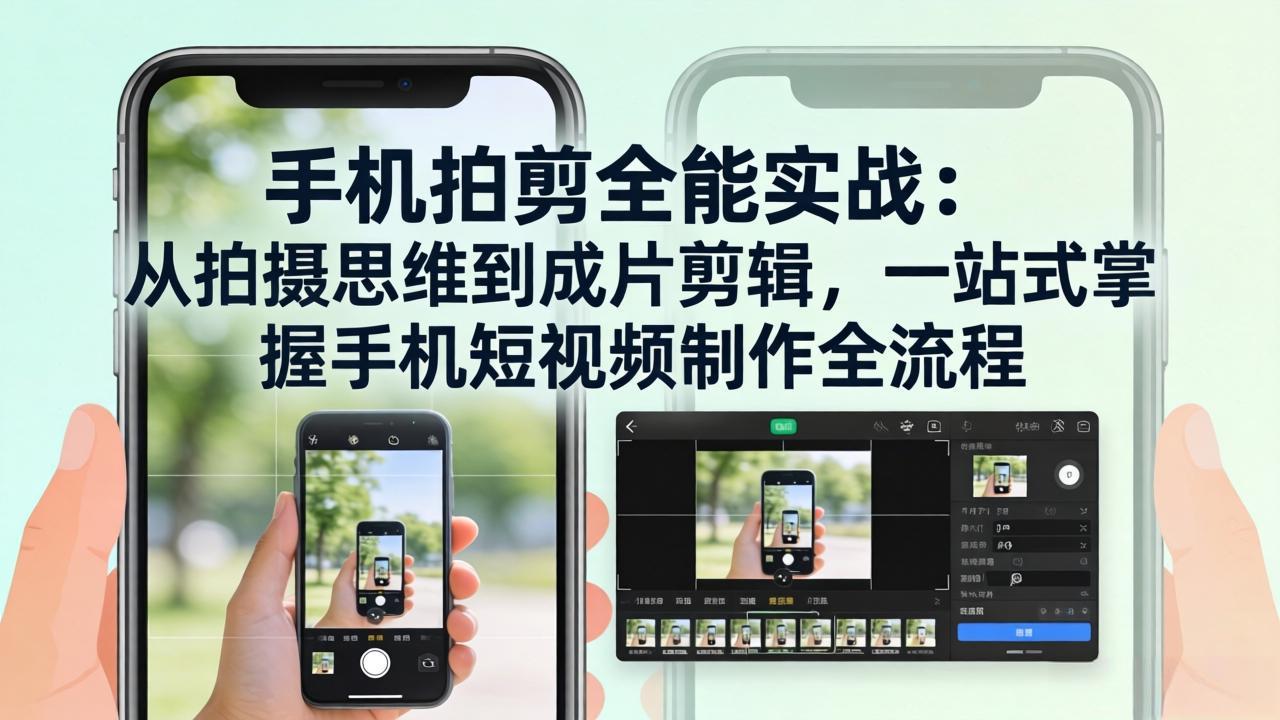 【中创网】手机拍剪全能实战：从拍摄思维到成片剪辑，一站式掌握手机短视频制作全流程 - 初遇资源网