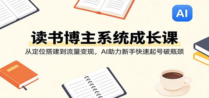 读书博主系统成长课:从定位搭建到流量变现,AI助力新手快速起号破瓶颈-初遇资源网