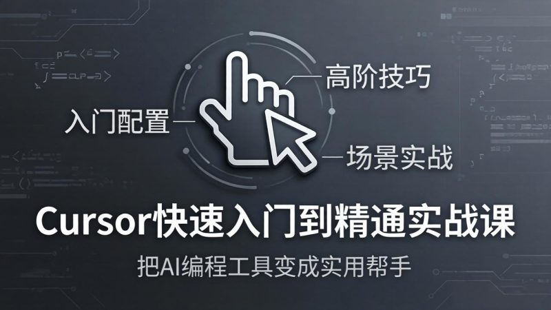 Cursor快速入门到精通实战课：入门配置+高阶技巧+场景实战，把AI编程工具变成实用帮手-初遇资源网