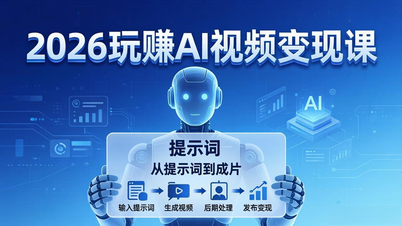 【中创网】2026玩赚AI视频变现课：掌握 AI 视频全流程技能，从提示词到成片高效产出 - 初遇资源网