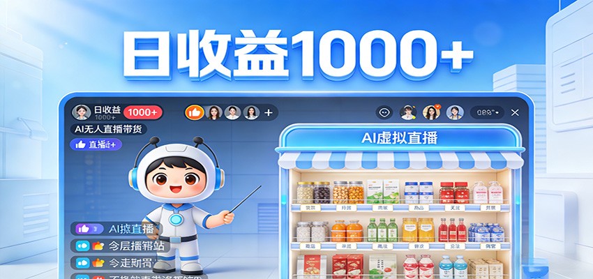 【福缘网创】不用露脸不用说话，24小时自动卖货赚钱，全天自动直播，收益看得见 - 初遇资源网