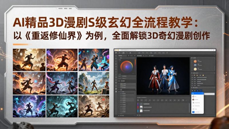 AI精品3D漫剧S级玄幻全流程教学：以《重返修仙界》为例，全面解锁3D奇幻漫剧创作-初遇资源网