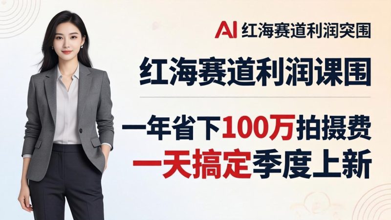服装老板AI模特图课:一年省下100万拍摄费,一天搞定季度上新,红海赛道利润突围-初遇资源网