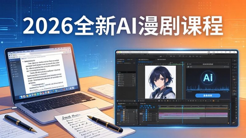2026全新AI漫剧课程：覆盖创作全链路，教你写作分镜剪辑配音一站式打造漫剧作品-初遇资源网