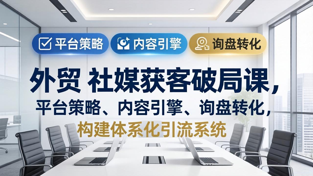 【中创网】外贸 社媒获客破局课，平台策略、内容引擎、询盘转化，构建体系化引流系统（更新26年3月） - 初遇资源网