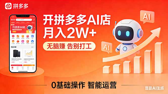 开一家拼多多AI店，月入2W+，无脑赚，告别打工，附SOP手册-初遇资源网
