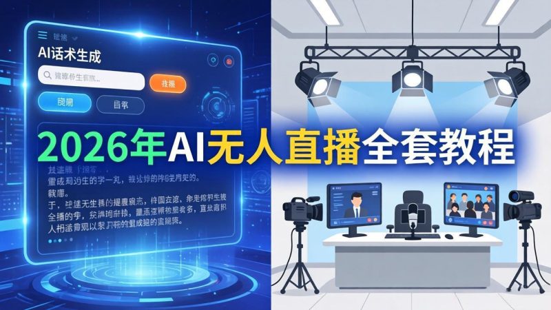 2026年AI无人直播全套教程：OBS安装+软件配置+直播间搭建+话术生成+一键开播实操-初遇资源网