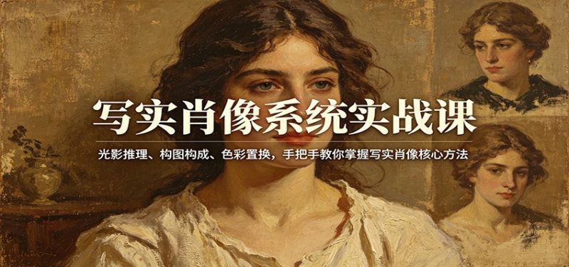 写实肖像系统实战课：光影推理、构图构成、色彩置换，手把手教你掌握写实肖像核心方法-初遇资源网
