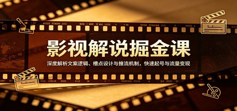 影视解说掘金课：深度解析文案逻辑、槽点设计与推流机制，快速起号与流量变现-初遇资源网