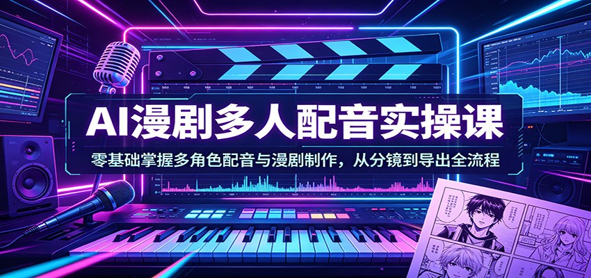 【福缘网创】AI漫剧多人配音实操课：零基础掌握多角色配音与漫剧制作，从分镜到导出全流程 - 初遇资源网