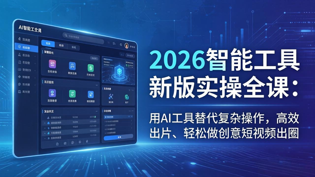 【中创网】2026智能工具新版实操全课：用AI工具替代复杂操作，高效出片、轻松做创意短视频出圈 - 初遇资源网