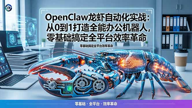 OpenClaw龙虾自动化实战：从0到1打造全能办公机器人，零基础搞定全平台效率革命-初遇资源网