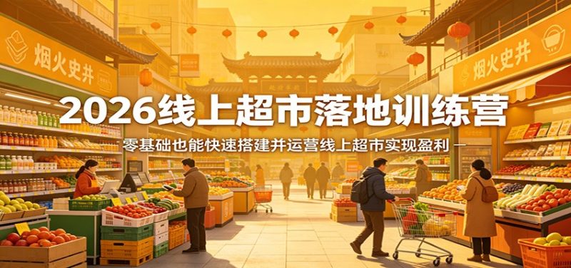 2026线上超市落地训练营,零基础也能快速搭建并运营线上超市实现盈利-初遇资源网