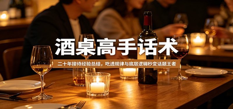 酒桌高手话术：二十年接待经验总结，吃透规律与底层逻辑秒变话题王者-初遇资源网