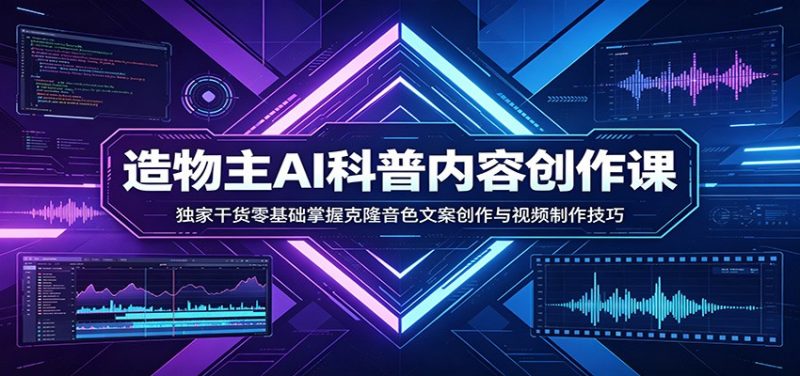 AI科普内容创作课：独家干货零基础掌握克隆音色文案创作与视频制作技巧-初遇资源网