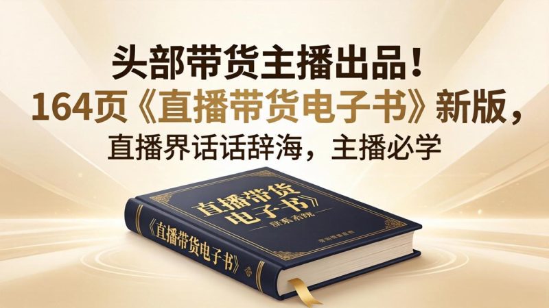 头部带货主播出品！164页《直播带货电子书》新版，直播界话术辞海，主播必学-初遇资源网