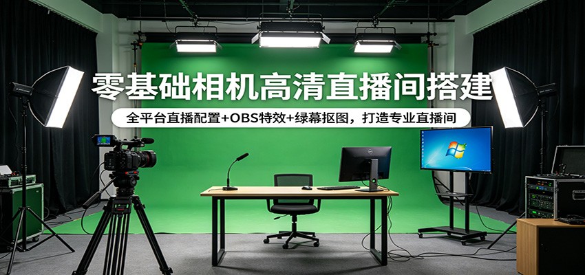 【福缘网创】零基础相机高清直播间搭建：全平台直播配置+OBS特效+绿幕抠图，打造专业直播间 - 初遇资源网