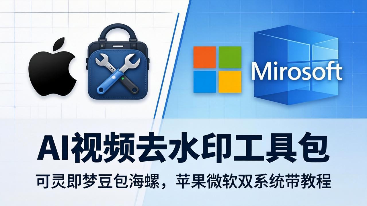 【中创网】AI视频去水印工具包：可灵即梦豆包海螺，苹果微软双系统带教程 - 初遇资源网