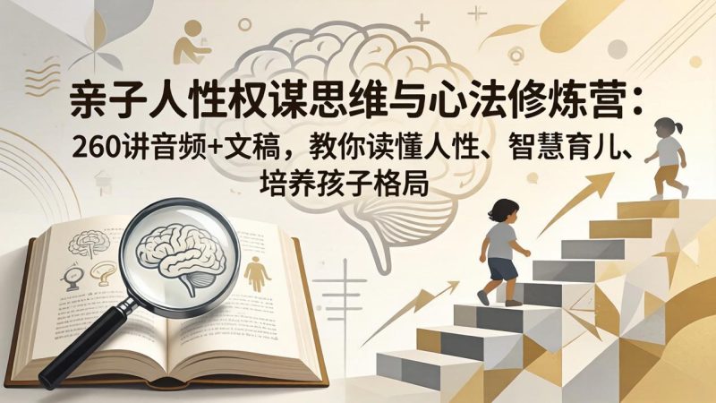 亲子人性权谋思维与心法修炼营：260讲音频+文稿，教你读懂人性、智慧育儿、培养孩子格局-初遇资源网