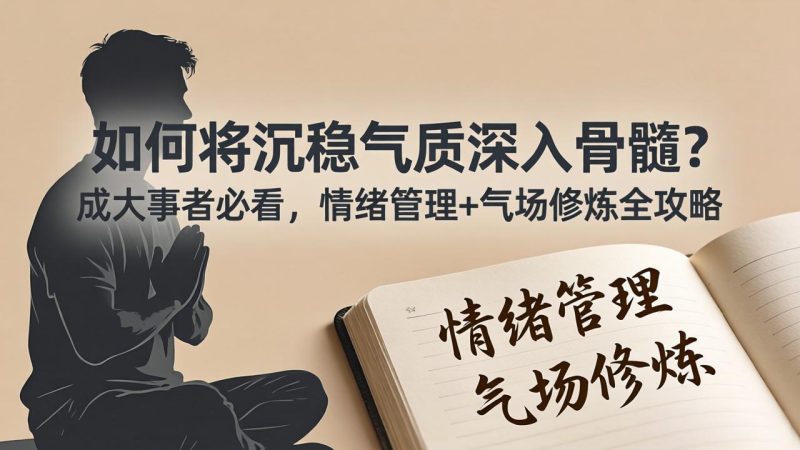 付费文章：如何将沉稳气质深入骨髓？成大事者必看，情绪管理+气场修炼全攻略-初遇资源网
