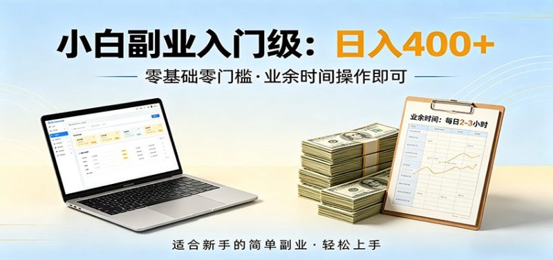 电脑自动挂机，佛系副业变现，操作门槛极低，无需经验、不用坐班，日收益400+-初遇资源网