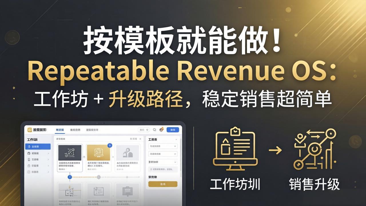 【中创网】按模板就能做！Repeatable Revenue OS：工作坊 + 升级路径，稳定销售超简单 - 初遇资源网