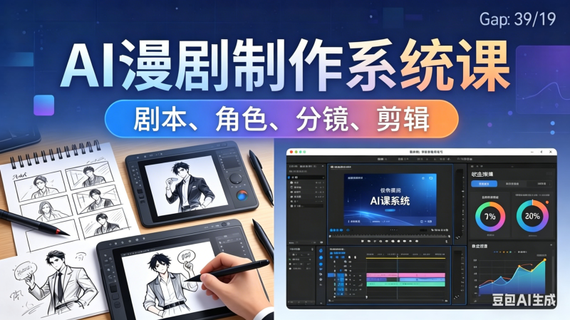 AI漫剧制作系统课：0基础从0到1学会AI制作，掌握剧本、角色、分镜、剪辑全套技能，轻松做号变现-初遇资源网