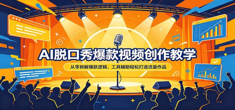 AI脱口秀爆款视频创作教学：从零拆解爆款逻辑，工具辅助轻松打造流量作品-初遇资源网