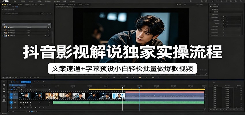 【福缘网创】抖音影视解说独家实操流程，文案速通+字幕预设小白轻松批量做爆款视频 - 初遇资源网