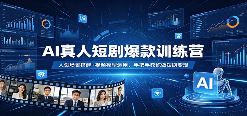 【福缘网创】AI真人短剧爆款训练营：人设场景搭建+视频模型运用，手把手教你做短剧变现 - 初遇资源网