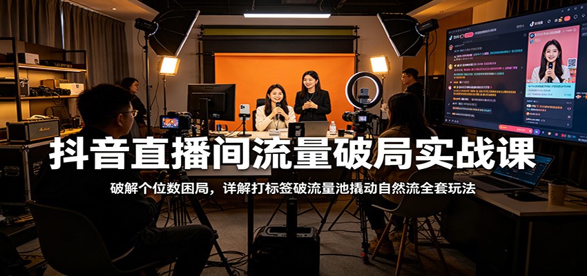 【福缘网创】抖音直播间流量破局实战课：破解个位数困局，详解打标签破流量池撬动自然流全套玩法 - 初遇资源网