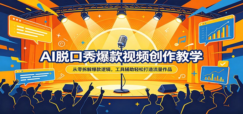 【福缘网创】AI脱口秀爆款视频创作教学：从零拆解爆款逻辑，工具辅助轻松打造流量作品 - 初遇资源网