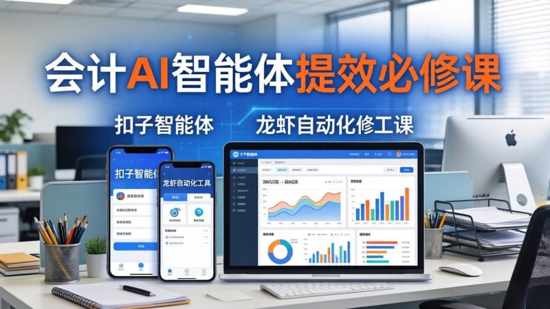 财务会计AI智能体提效必修课：扣子智能体+龙虾自动化+报表分析，一站式提升财务工作效率-初遇资源网