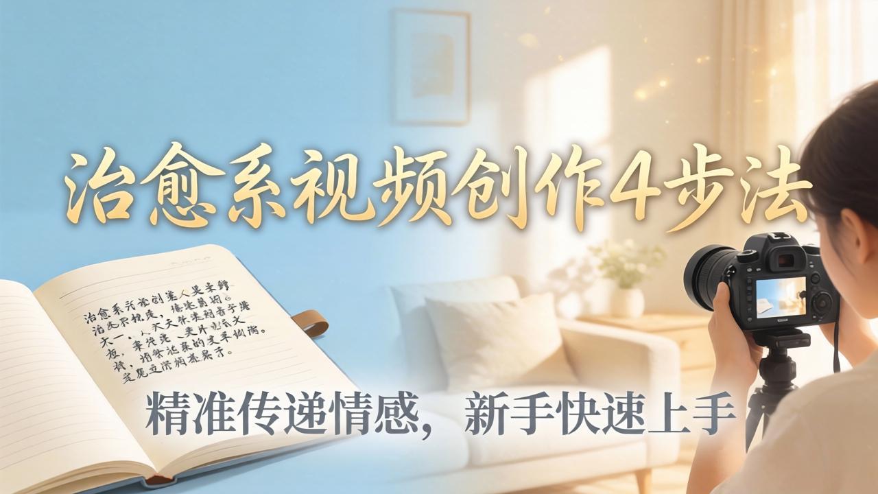 【中创网】治愈系视频创作4步法：从文案打磨到画面呈现，精准传递情感，新手快速上手出优质内容 - 初遇资源网