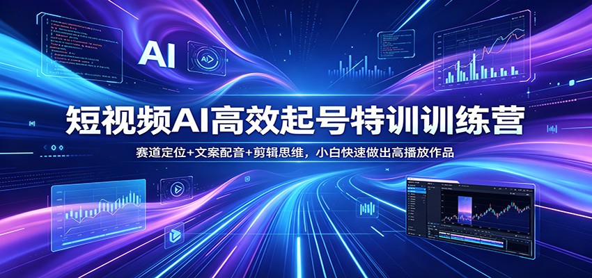 【福缘网创】短视频AI高效起号特训训练营：赛道定位+文案配音+剪辑思维，小白快速做出高播放作品 - 初遇资源网