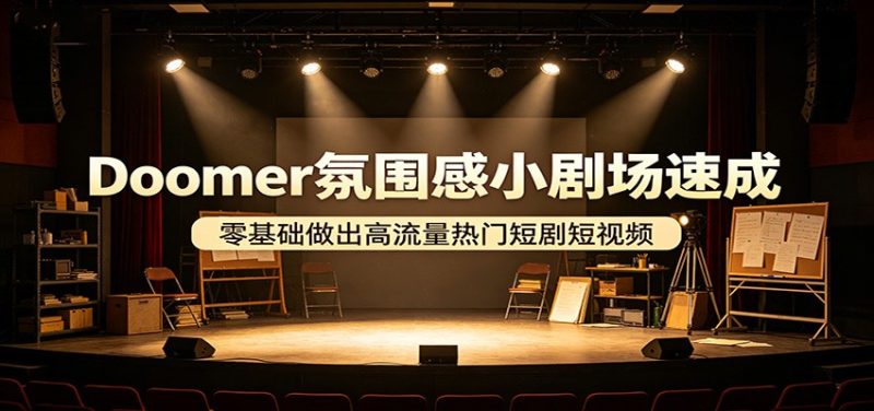 Doomer氛围感小剧场速成，零基础做出高流量热门短剧短视频-初遇资源网