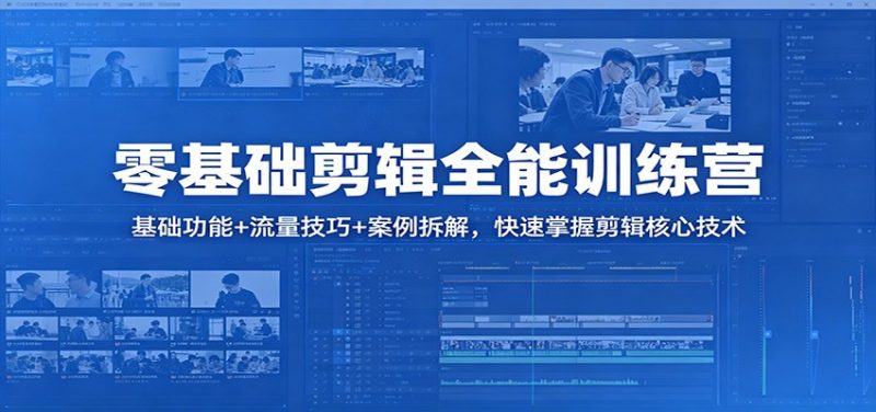 零基础剪辑全能训练营：基础功能+流量技巧+案例拆解，快速掌握剪辑核心技术-初遇资源网