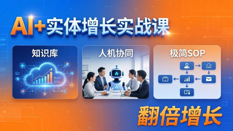 AI+实体增长实战课：知识库+人机协同+极简SOP，助力实体业务翻倍增长-初遇资源网