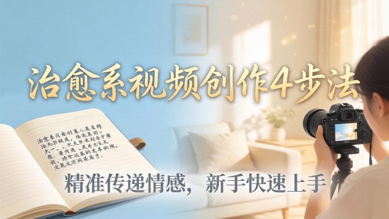 治愈系视频创作4步法：从文案打磨到画面呈现，精准传递情感，新手快速上手出优质内容-初遇资源网