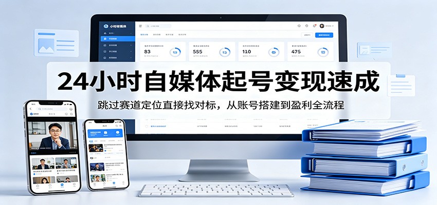 【福缘网创】24小时自媒体起号变现速成，跳过赛道定位直接找对标，从账号搭建到盈利全流程 - 初遇资源网